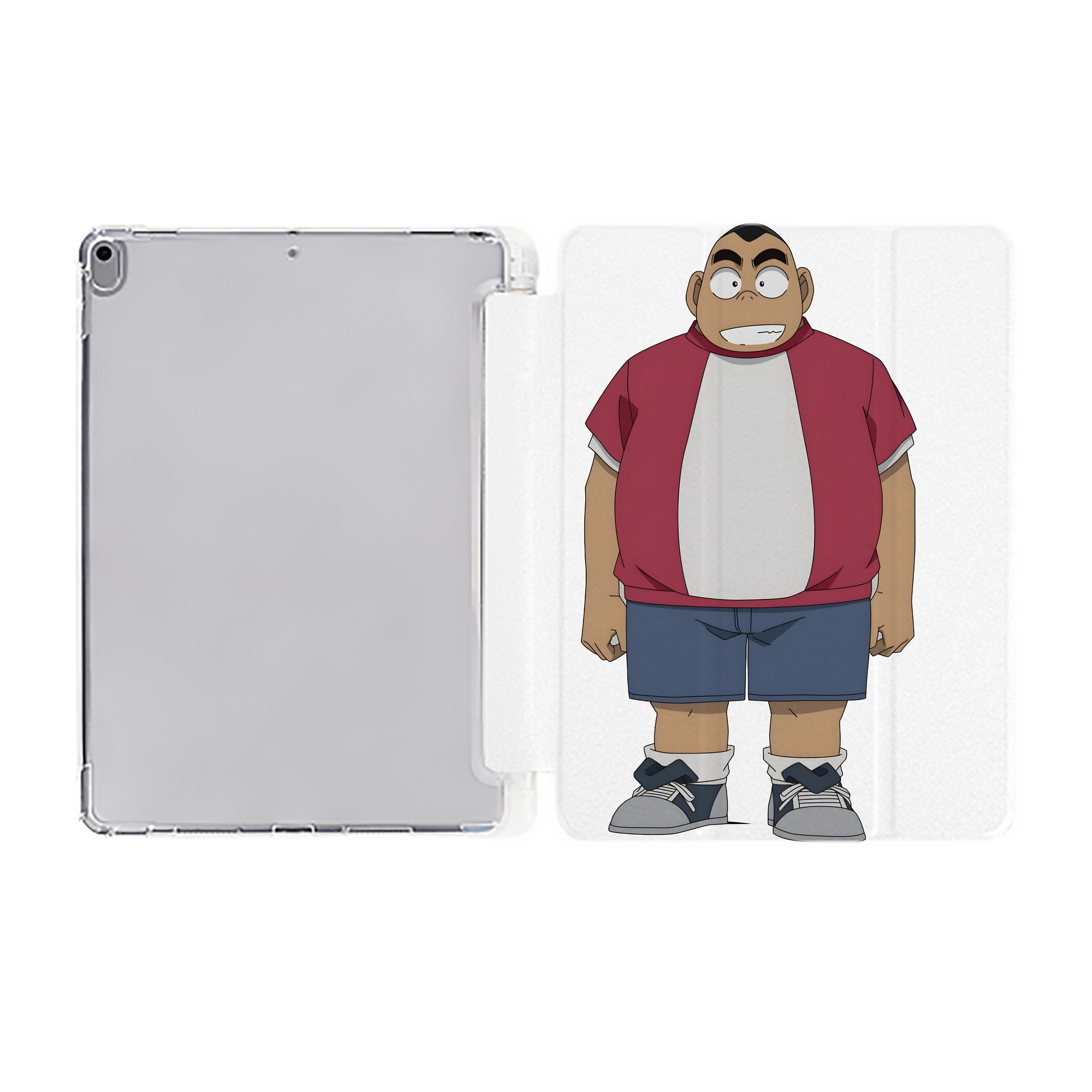 （画像用） 名探偵コナン 小嶋 元太 こじま げんた Detective Conan Kojima Genta IPad ケース ペン収納付き 三つ折りスタンド PUレザー×シリコン 対応機種9.5/10.5/10.9インチ